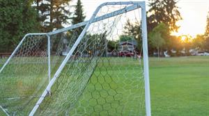 Football goal in field
